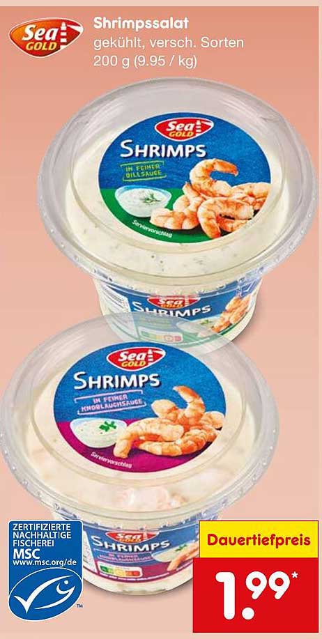Sea Gold Shrimp-Salat 200 g für nur 1,99 €