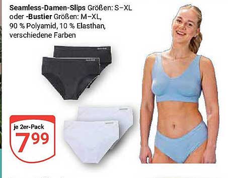 Seamless-Damen-Slips 2er-Pack in verschiedenen Farben