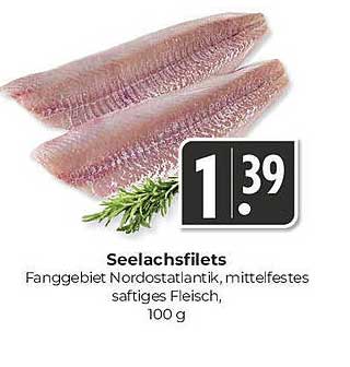Seelachsfilets – Fanggebiet Nordostatlantik, mittelfestes saftiges Fleisch, 100 g