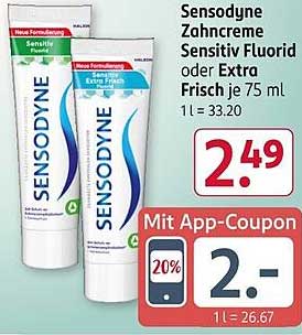 Sensodyne Zahnpasta Sensitiv Fluorid oder Extra Frisch je 75 ml