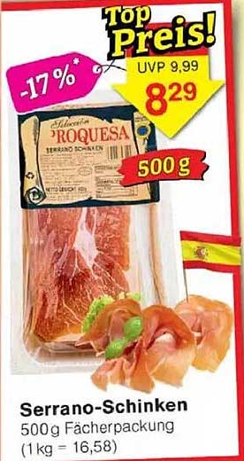 Serrano-Schinken 500g Fächerpackung