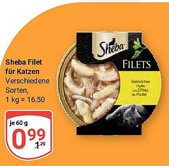 Sheba Filet für Katzen, verschiedene Sorten, je 60 g