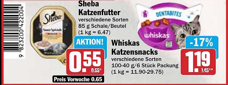 Sheba Katzenfutter & Whiskas Katzensnacks