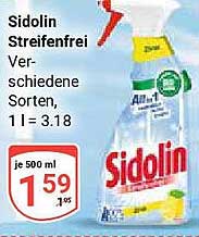 Sidolin Streifenfrei - verschiedene Sorten, 1 l = 3.18
