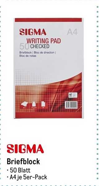 SIGMA Briefblock A4, 50 Blatt