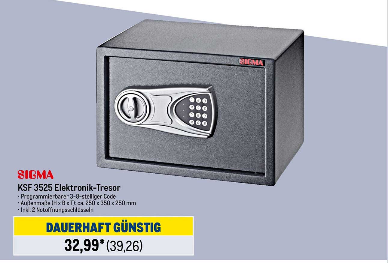 SIGMA KSF 3525 Elektronik-Tresor