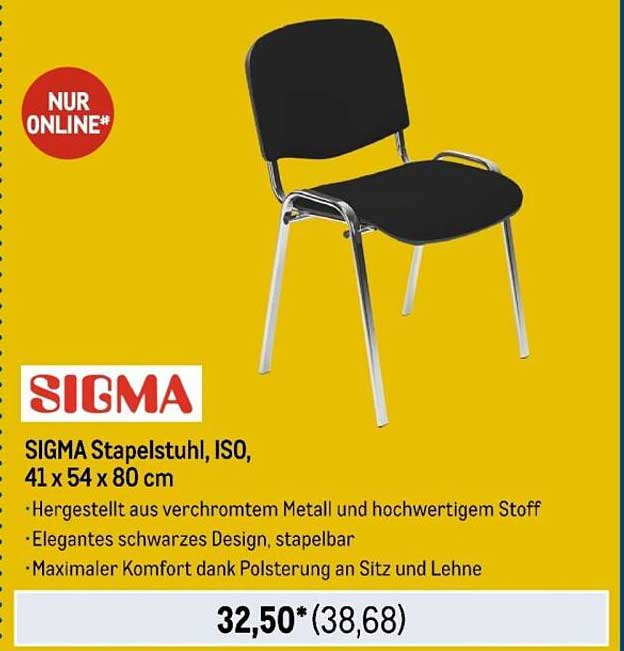 SIGMA Stapelstuhl, ISO, 41 x 54 x 80 cm