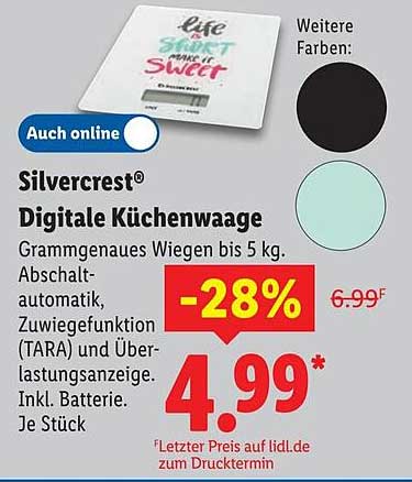 Silvercrest® Digitale Küchenwaage