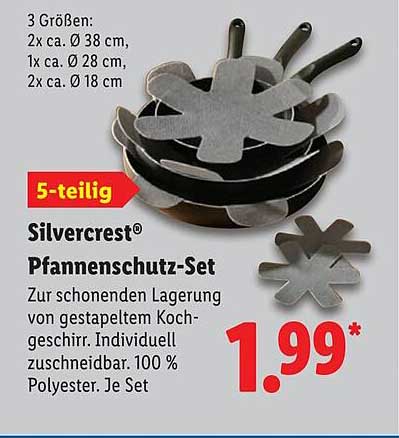 Silvercrest® Pfannenschutz-Set 5-teilig