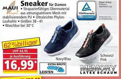 Sneaker für Damen - Strapazierfähiges Obermaterial aus atmungsaktivem Mesh