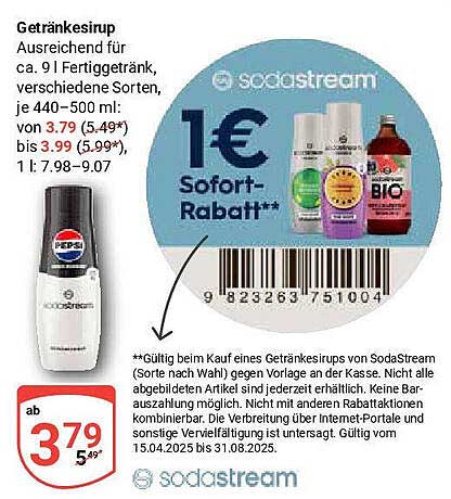 SodaStream Getränkesirup - Ausreichend für ca. 9 l Fertiggetränk