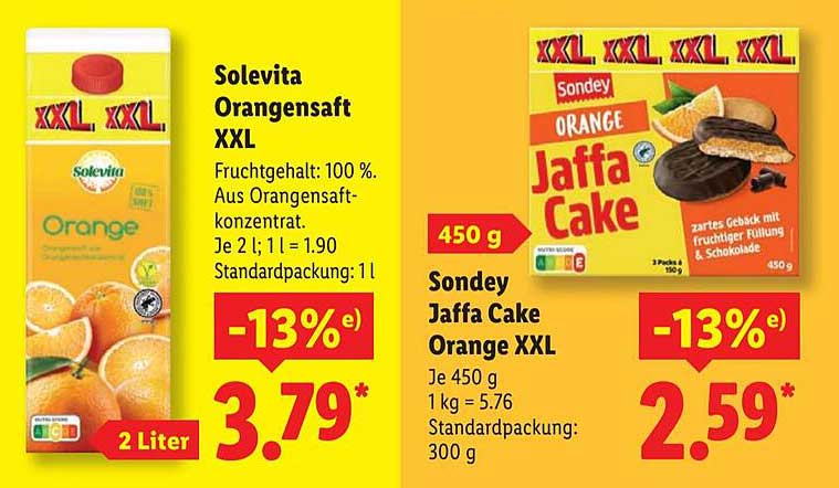 Solevita Orangensaft XXL 2 Liter - 100% Fruchtgehalt
