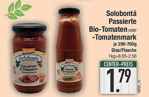 Solobontá Passierte Bio-Tomaten oder -Tomatenmark je 200-700g Glas/Flasche