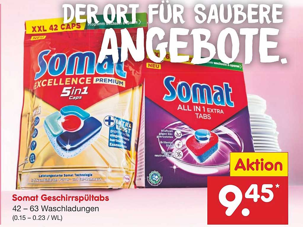Somat Geschirrspültabs 42 – 63 Waschladungen