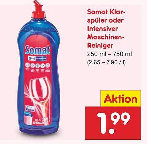 Somat Klarspüler oder Intensiver Maschinen-Reiniger 250 ml - 750 ml