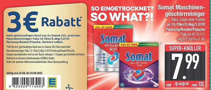Somat Maschinenreiniger XXL Pack | 3€ Rabatt beim Kauf von 2 Paketen