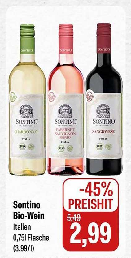 Sontino Bio-Wein – Italien, 0,75l Flasche