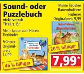 Sound- oder Puzzlebuch - Viele verschiedene Titel, z. B.: Mein Junior zum Hören Tierkinder