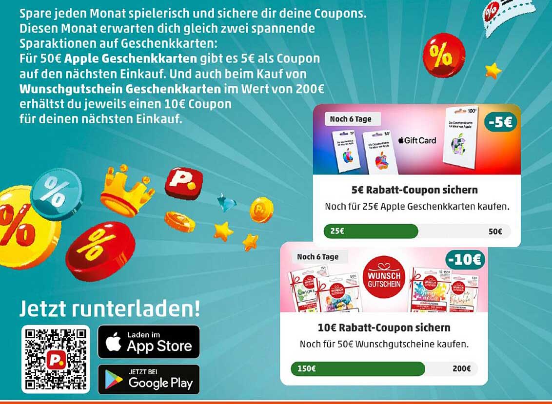 Spare mit den attraktiven Rabatt-Coupons auf Geschenkkarten!