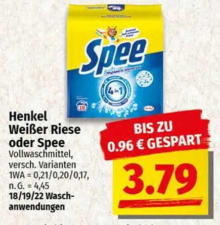 Spee Vollwaschmittel - 4in1 Power für strahlend saubere Wäsche