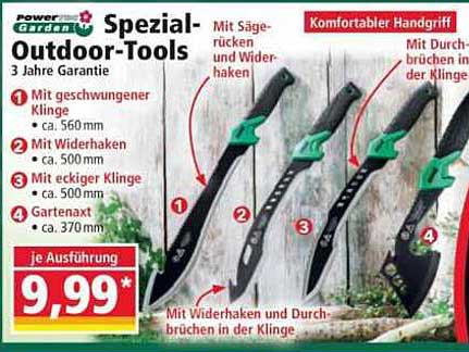 Spezial-Outdoor-Tools von Power Garden – 3 Jahre Garantie