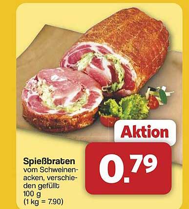 Spießbraten vom Schweinenacken, verschieden gefüllt 100 g