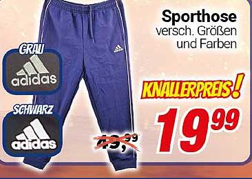 Sporthose verschiedener Größen und Farben von adidas