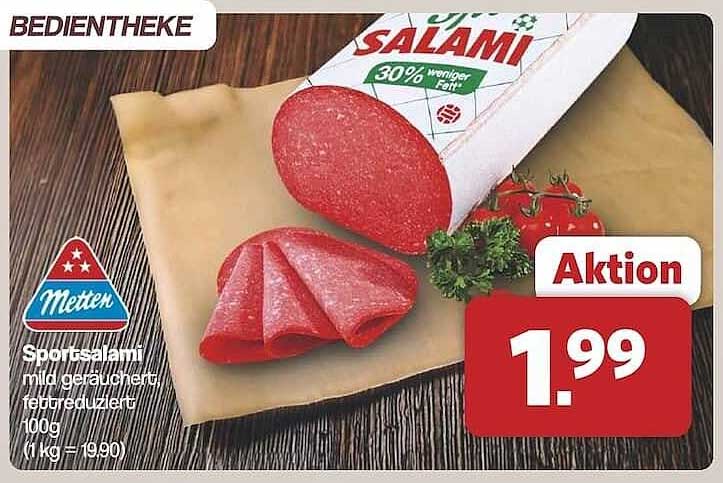 Sportsalami mild geräuchert fettreduziert 100g