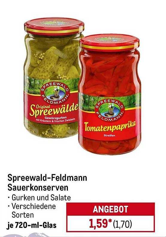 Spreewald-Feldmann Sauerkonserven - Gurken und Salate