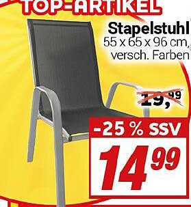 Stapelstuhl 55 x 65 x 96 cm, verschiedene Farben