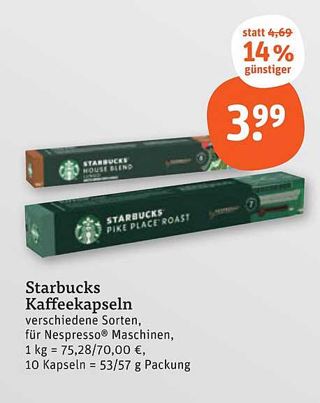 Starbucks Kaffeekapseln - verschiedene Sorten für Nespresso Maschinen