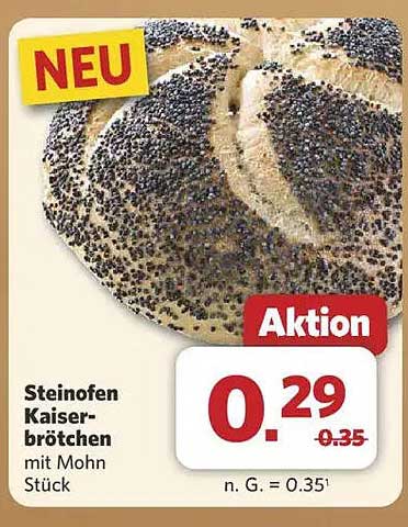 Steinofen Kaiserbrötchen mit Mohn