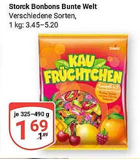 Storck Bonbons Bunte Welt - KAUFRÜCHTCHEN, 1 kg