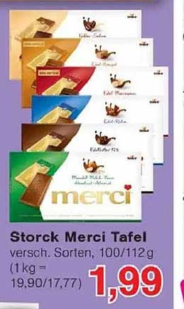 Storck Merci Tafel, verschiedene Sorten, 100/112g