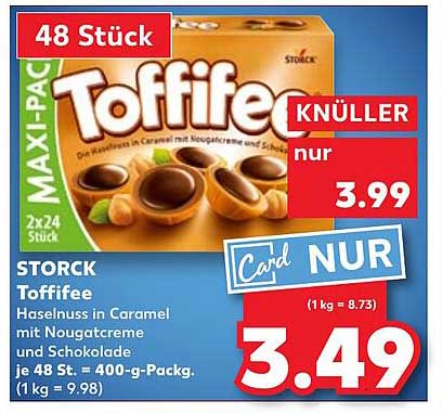 STORCK Toffifee Haselnuss in Caramel mit Nougatcreme und Schokolade - Maxi-Pack