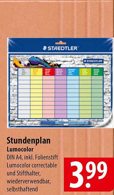 Stundenplan Lumocolor von STAEDTLER