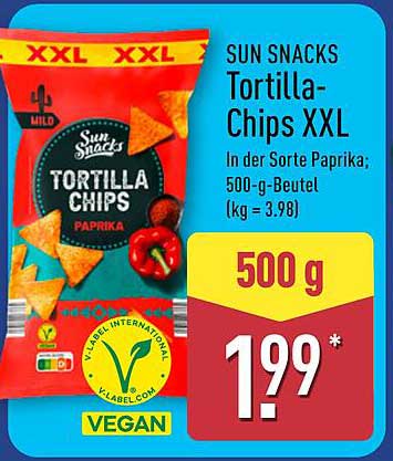 SUN SNACKS Tortilla-Chips XXL Paprika 500 g