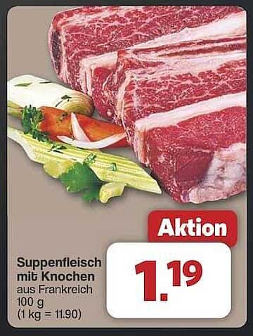 Suppenfleisch mit Knochen aus Frankreich