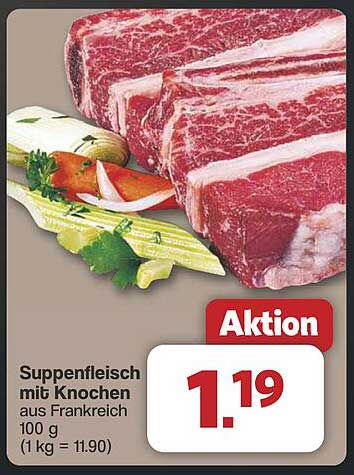 Suppenfleisch mit Knochen aus Frankreich
