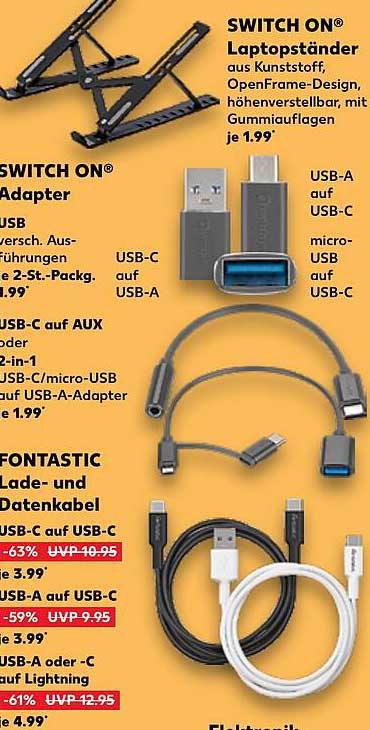 SWITCH ON® Lade- und Datenkabel USB-C auf USB-A