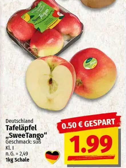 Tafeläpfel "SweeTango" - 1 kg für nur 1,99 €
