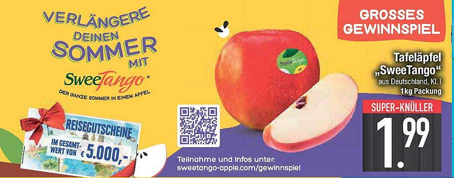 Tafeläpfel „SweeTango“ aus Deutschland, Kl. I, 1kg Packung