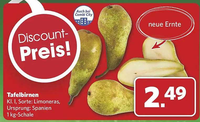Tafelbirnen - frische Limoneras aus Spanien