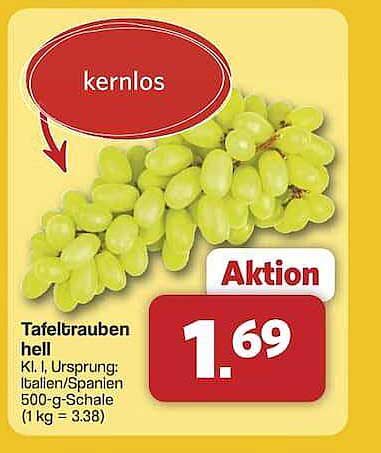 Tafeltrauben hell 500 g - kernlos aus Spanien