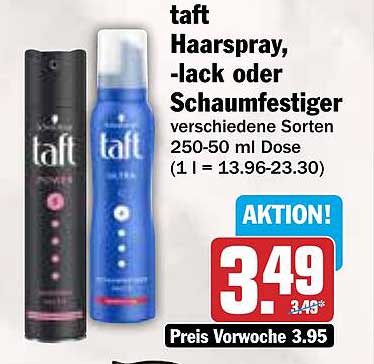 taft Haarspray, -lack oder Schaumfestiger verschiedene Sorten 250-50 ml Dose