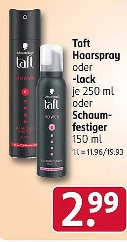 Taft Haarspray oder -lack je 250 ml oder Schaumfestiger 150 ml