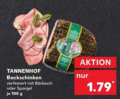 TANNENHOF Backschinken verfeinert mit Bärlauch oder Spargel je 100 g