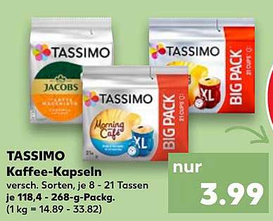 TASSIMO Kaffee-Kapseln - verschiedene Sorten, je 8 - 21 Tassen
