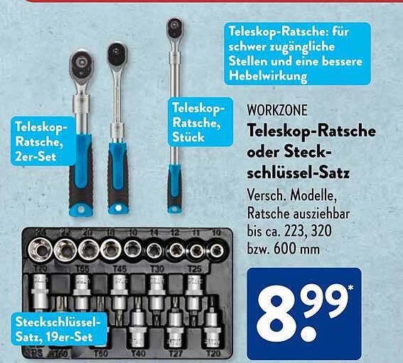 Teleskop-Ratsche oder Steckschlüssel-Satz von WORKZONE
