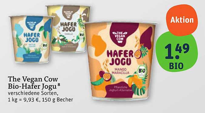The Vegan Cow Bio-Hafer Jogu 8 – Verschiedene Sorten